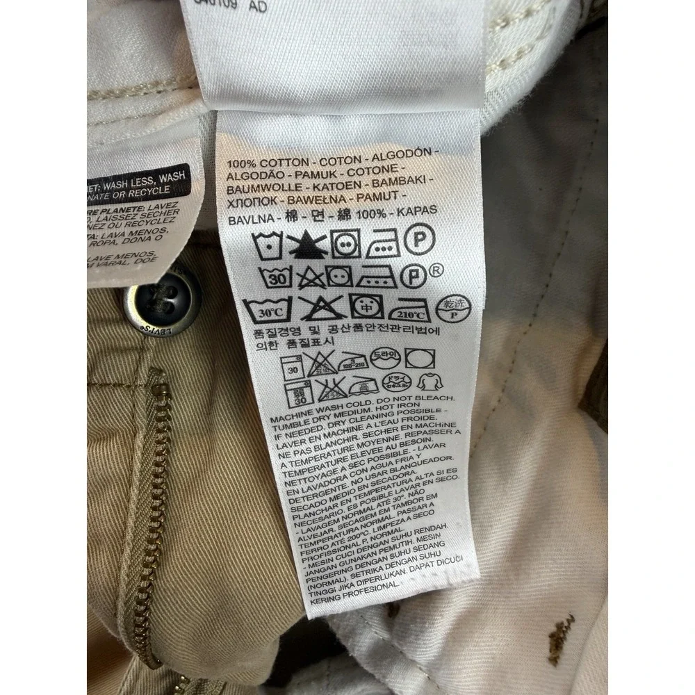 Levi's XX Chino Pants Mens 33x30‎ Khaki Tan Slim Straight Flat Front Casual